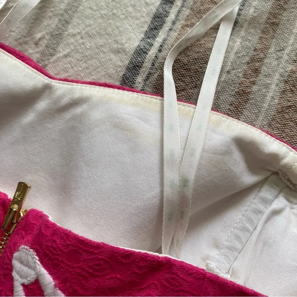 Lilly Pulitzer Azalea Pink Strapless Embroidered Peplum Maybell Dress 4 - Picture 16 of 16